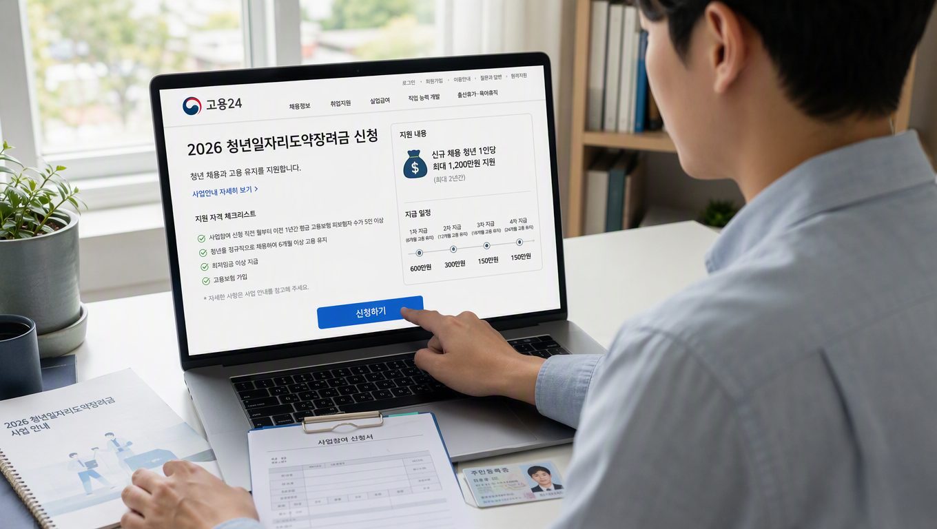 2026 청년 지원금 청년일자리도약장려금 신청 대상과 지급 절차