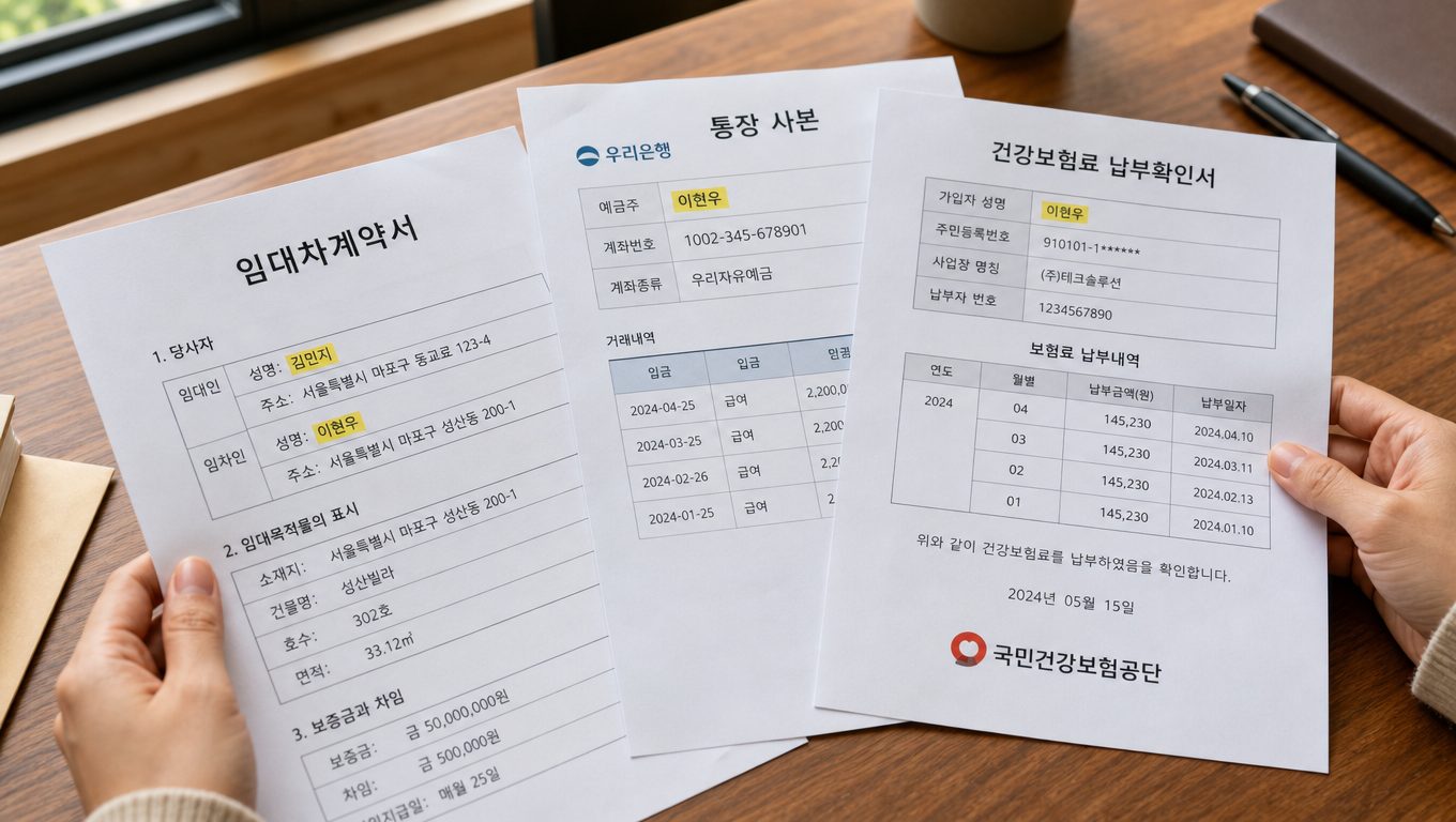 청년 지원금 종류 신청에서 가구 기준과 서류 명의 일치를 확인하는 방법