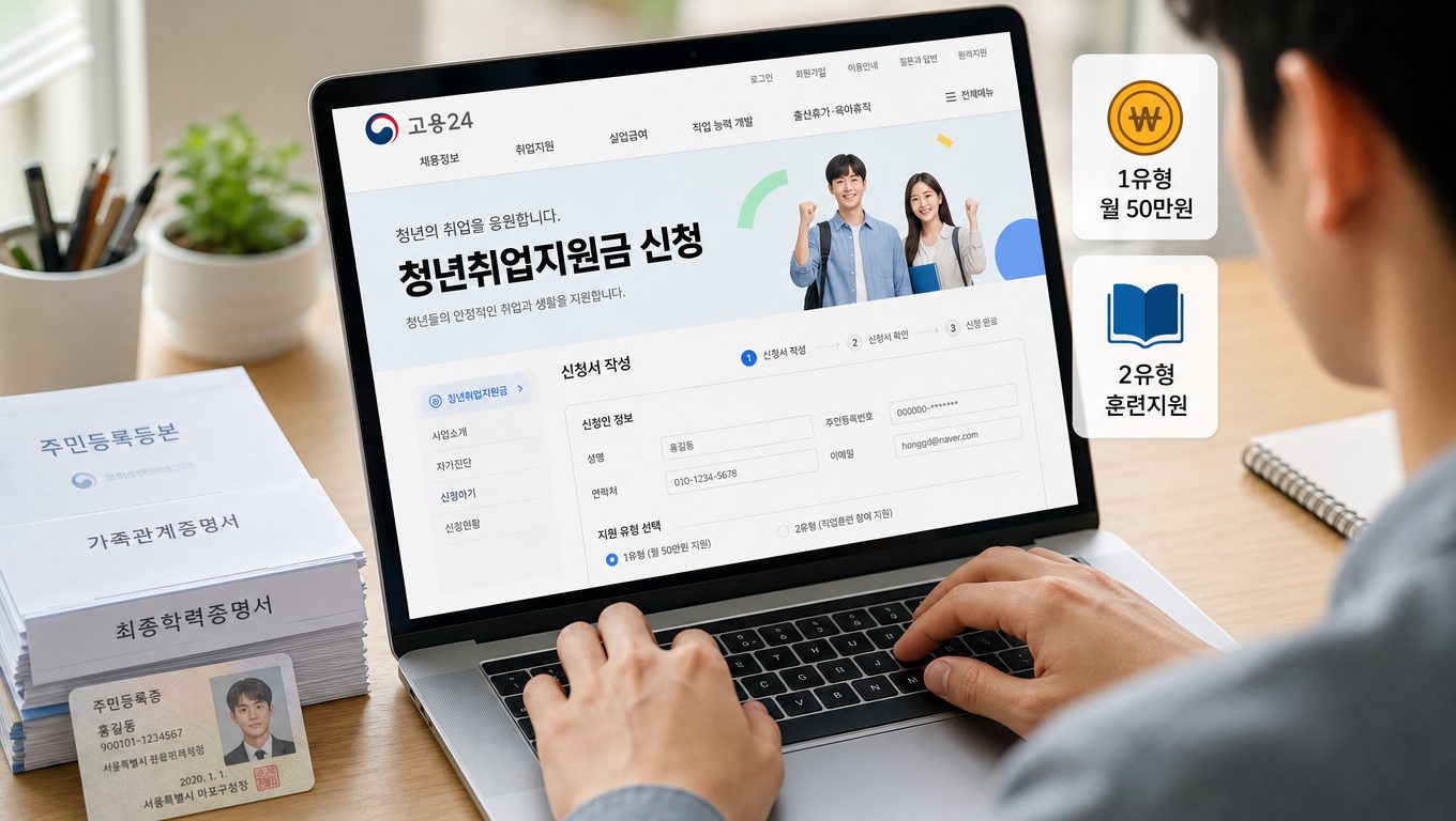 청년취업지원금 신청 대상과 1·2유형 혜택, 신청 방법 정리