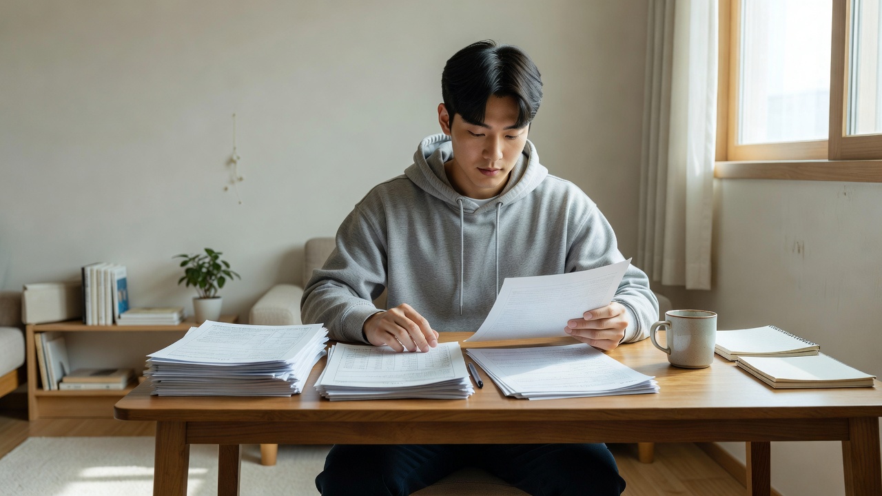 청년 지원금 중복수혜가 가구원 기준으로 적발되는 서류 검토 장면