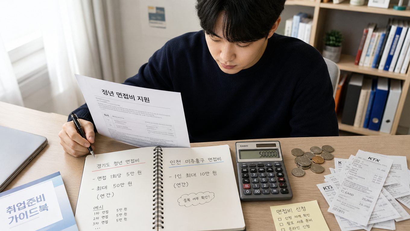 경기도 청년 면접비 신청 자격과 지역별 지원 금액